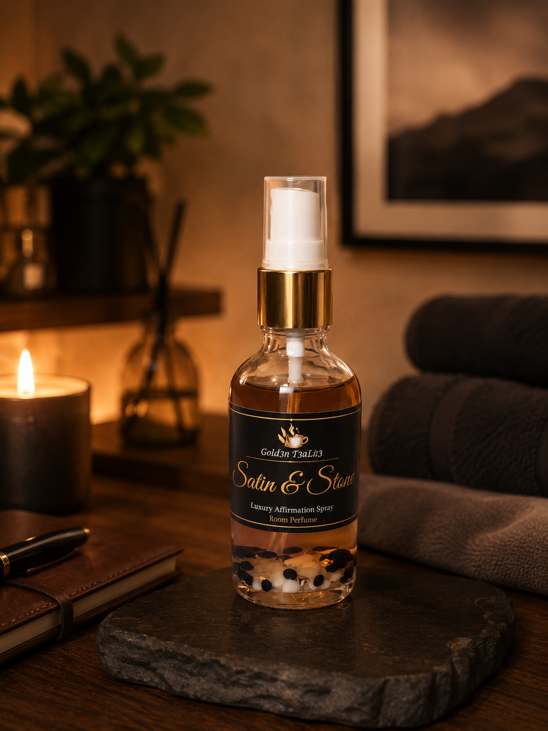 SATIN & STONE Complete All-In Spray | (Body / Home / Travel ) Crystal-infused 4oz