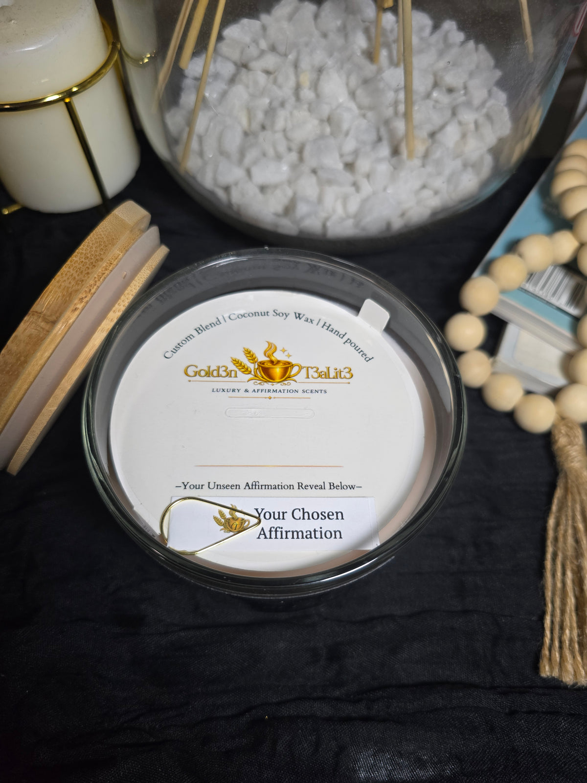 VANILLA VEIL Luxury Affirmation Candle | 12oz Coconut Soy Wax