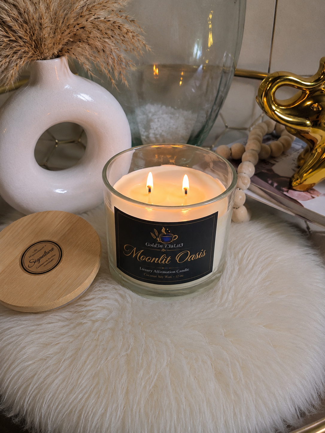 MOONLIT OASIS(Spa Candle) | Luxury Affirmation Candle 12oz