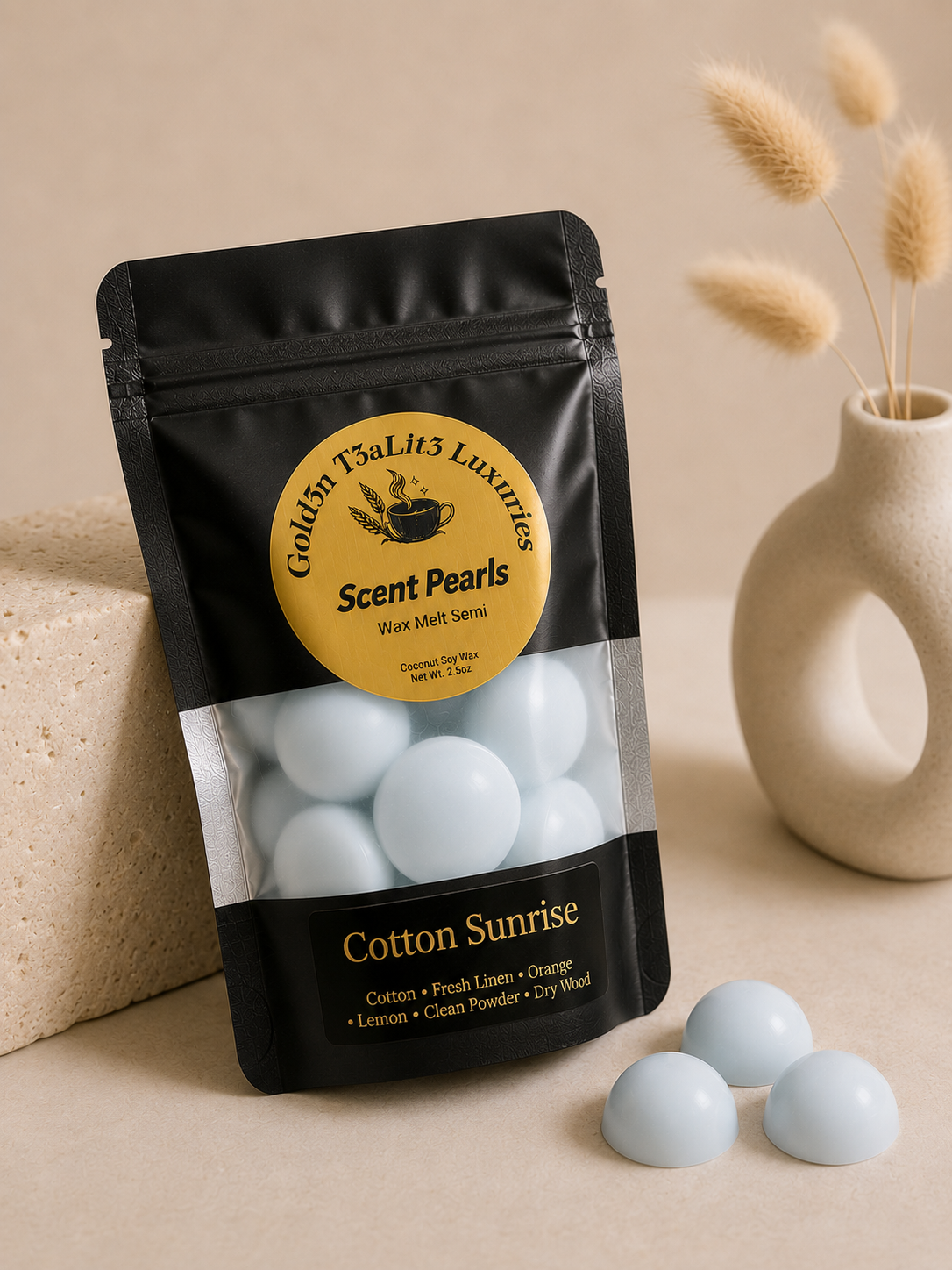 COTTON SUNRISE   Luxury Scent Pearls | Premium Coconut Soy Wax Melts