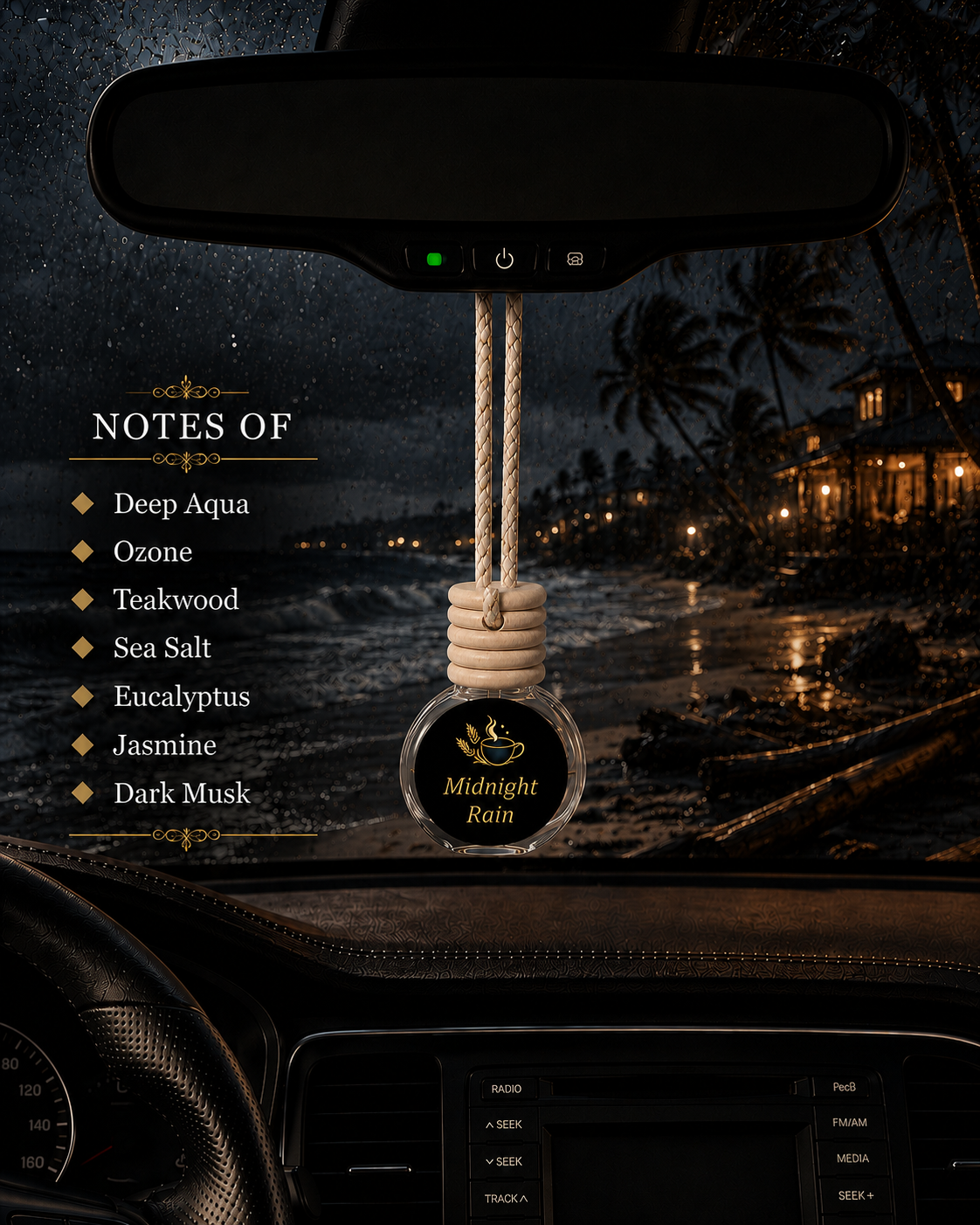 MIDNIGHT RAIN Car Diffuser | Custom Blend (8mL)
