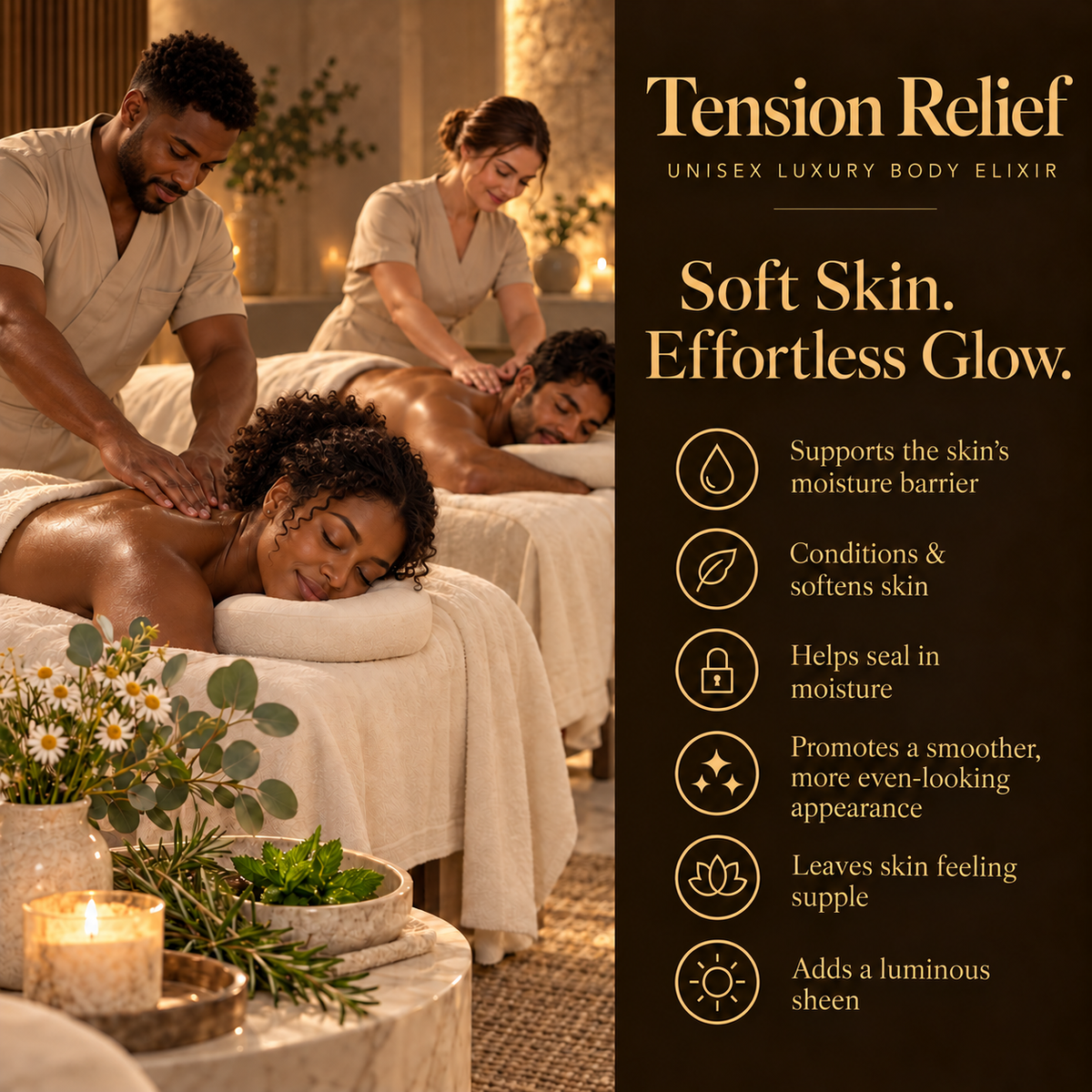 TENSION RELIEF Massage Oil | Luxury Body Elixir (UNISEX EXCELLENCE)