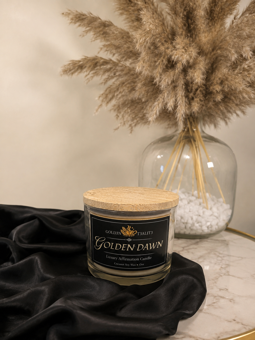 GOLDEN DAWN Luxury Affirmation Candle | 12oz Coconut Soy Wax