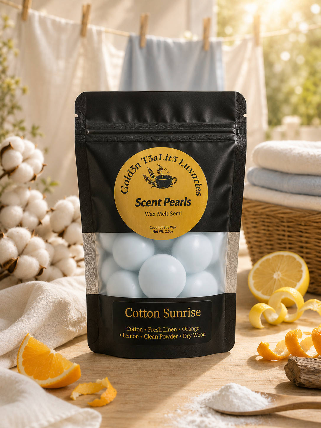 COTTON SUNRISE   Luxury Scent Pearls | Premium Coconut Soy Wax Melts