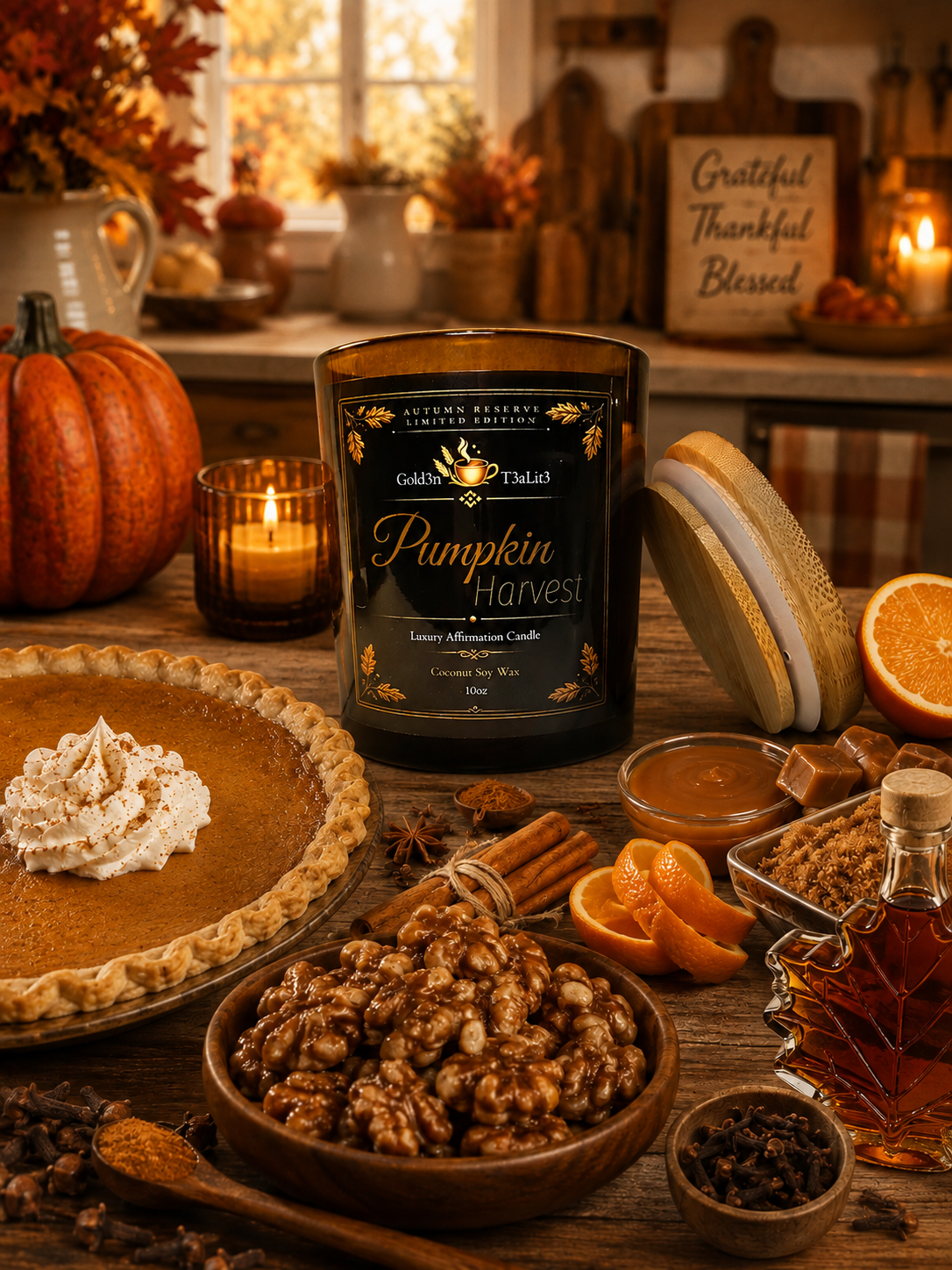 PUMPKIN HARVEST *Limited Autumn Edition* | Affirmation Candle  Coconut Soy 10oz