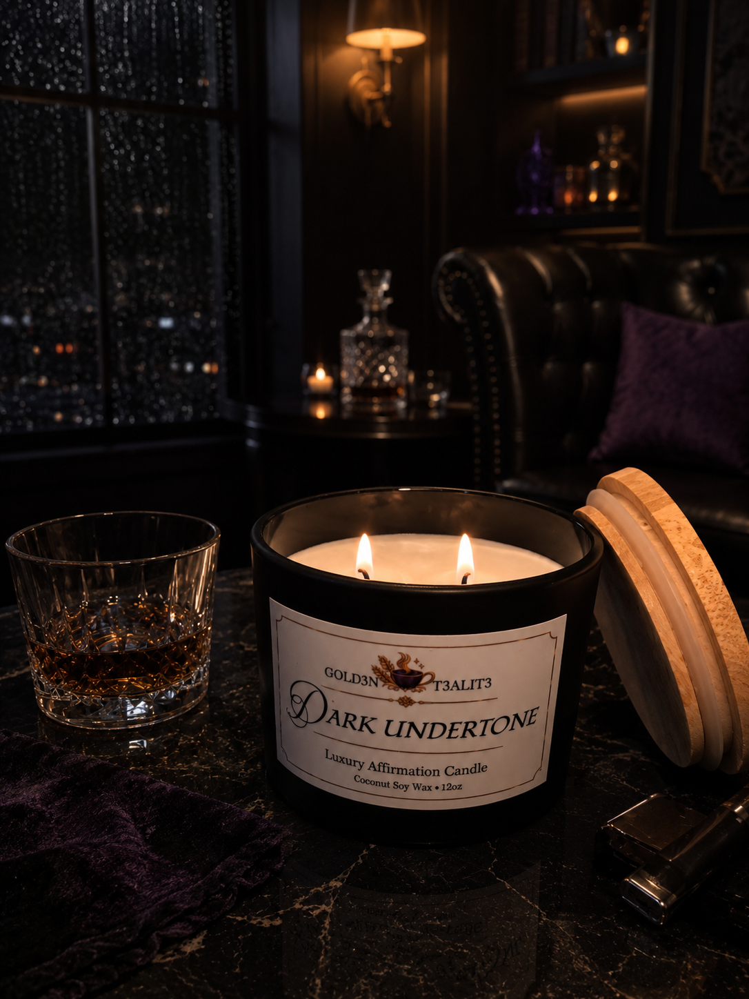 DARK UNDERTONE Luxury Affirmation Candle | 12oz Coconut Soy Wax