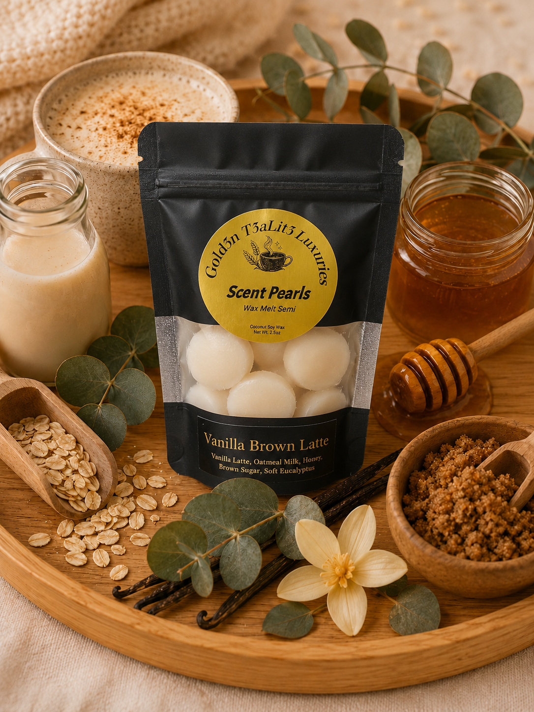 VANILLA BROWN LATTE | Luxury Scent Pearls | Premium Coconut Soy Wax Melts