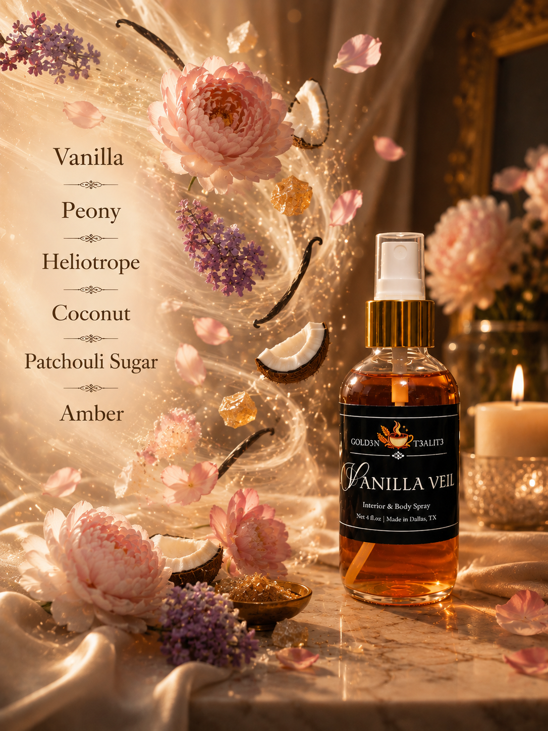 VANILLA VEIL | Luxury Interior & Body Spray (Eau de Toilette)