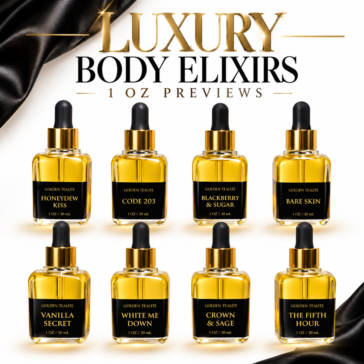 GOLD3N T3ALIT3 Luxury Body Elixirs (1 oz Previews)