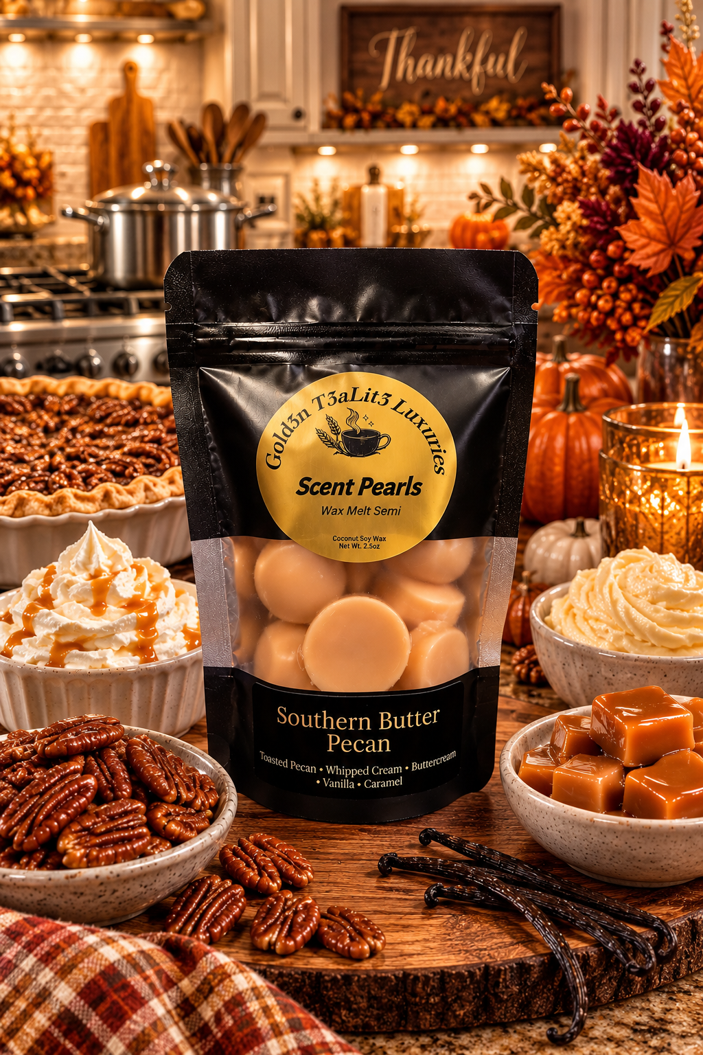 SOUTHERN BUTTERED PECAN *Autumn Reserve Edition* Luxury Scent Wax Pearls | Premium Coconut Soy Melts