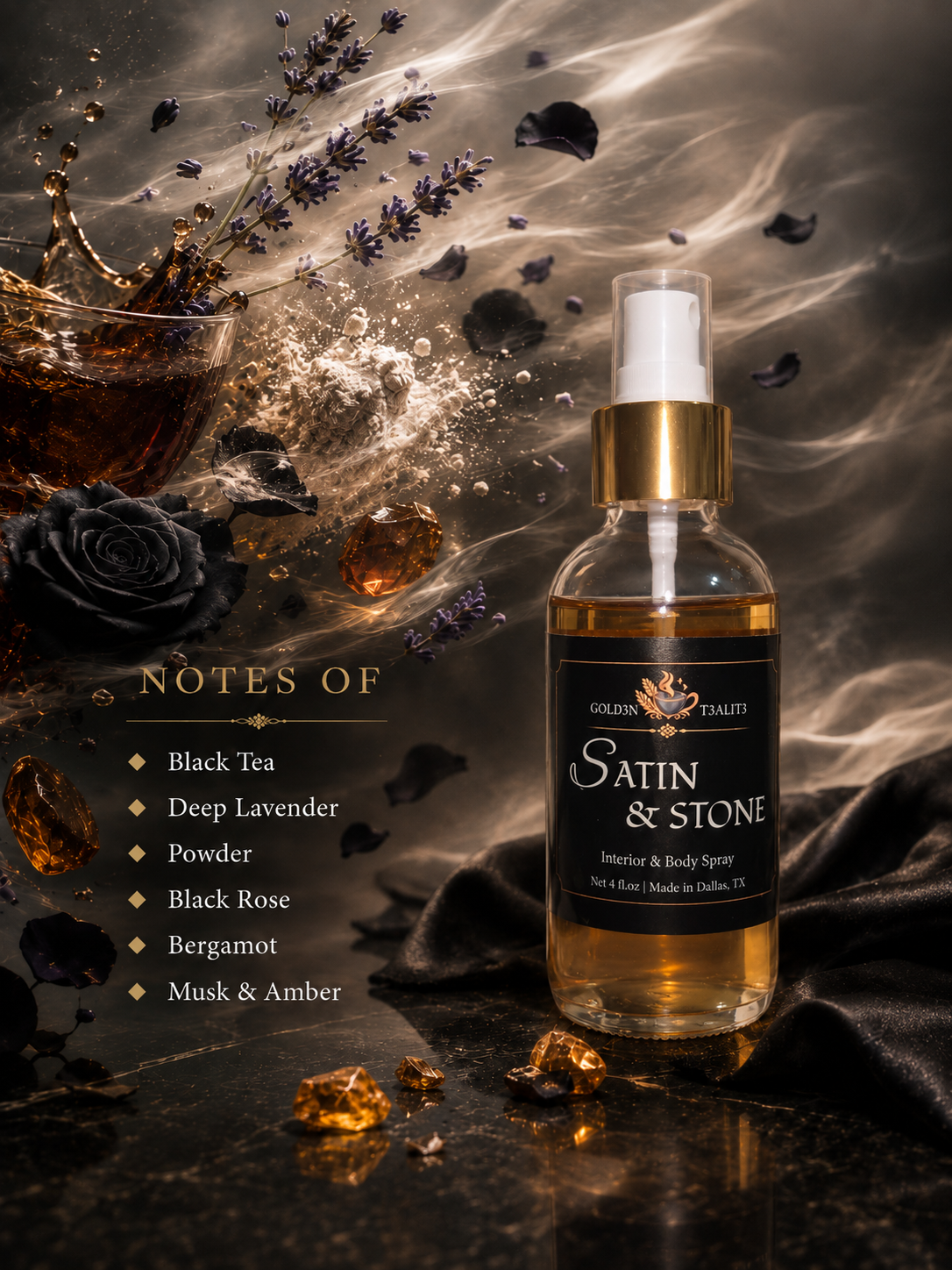 SATIN & STONE | Luxury Interior & Body Spray (Eau de Toilette)