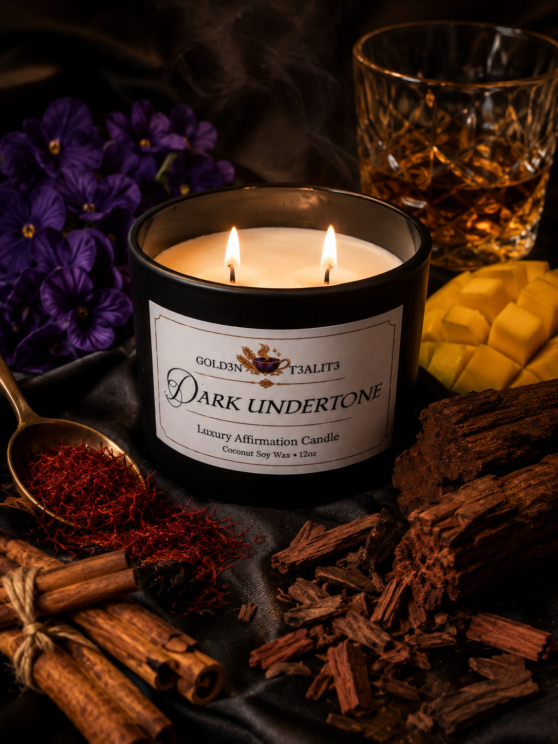 DARK UNDERTONE Luxury Affirmation Candle | 12oz Coconut Soy Wax