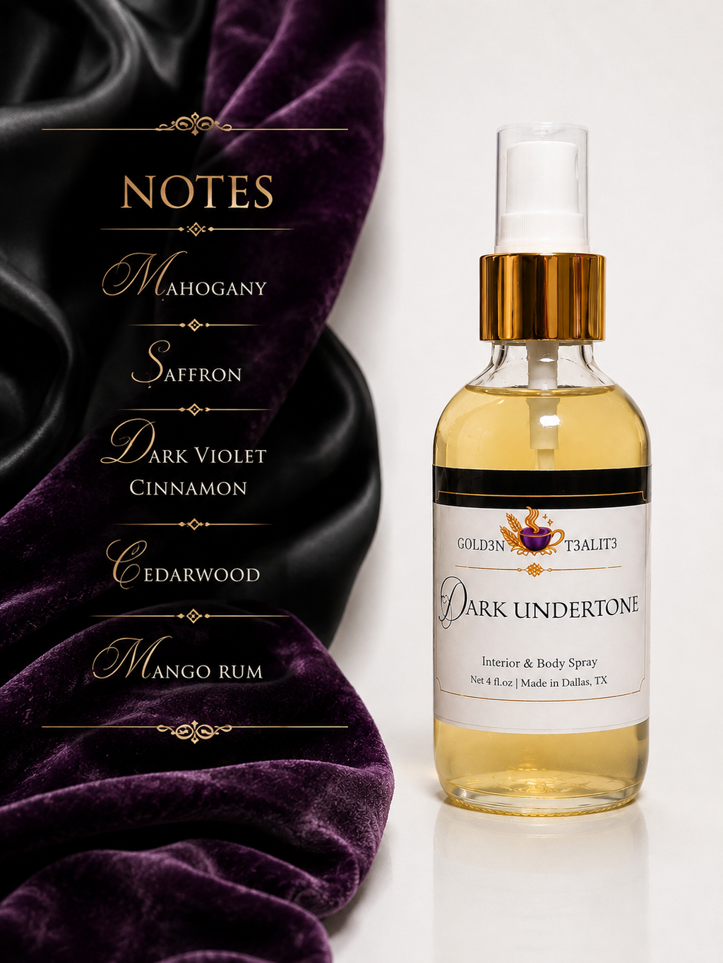 DARK UNDERTONE| Luxury Interior & Body Spray (Eau de Toilette)