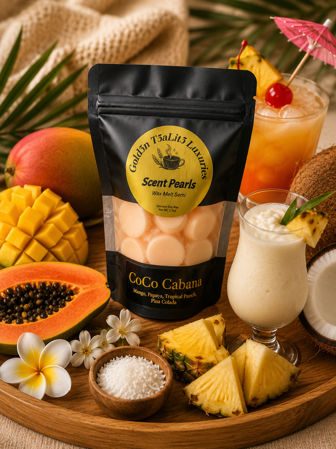 COCO CABANA  Luxury Scent Pearls | Premium Coconut Soy Wax Melts