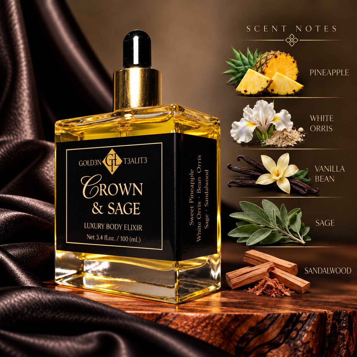 CROWN & SAGE | Luxury Body Elixir (DryOil)