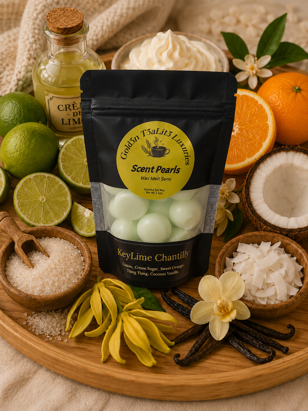 KEY LIME CHANTILLY (Crème de Limon) Luxury Scent Pearls | Wax Melts
