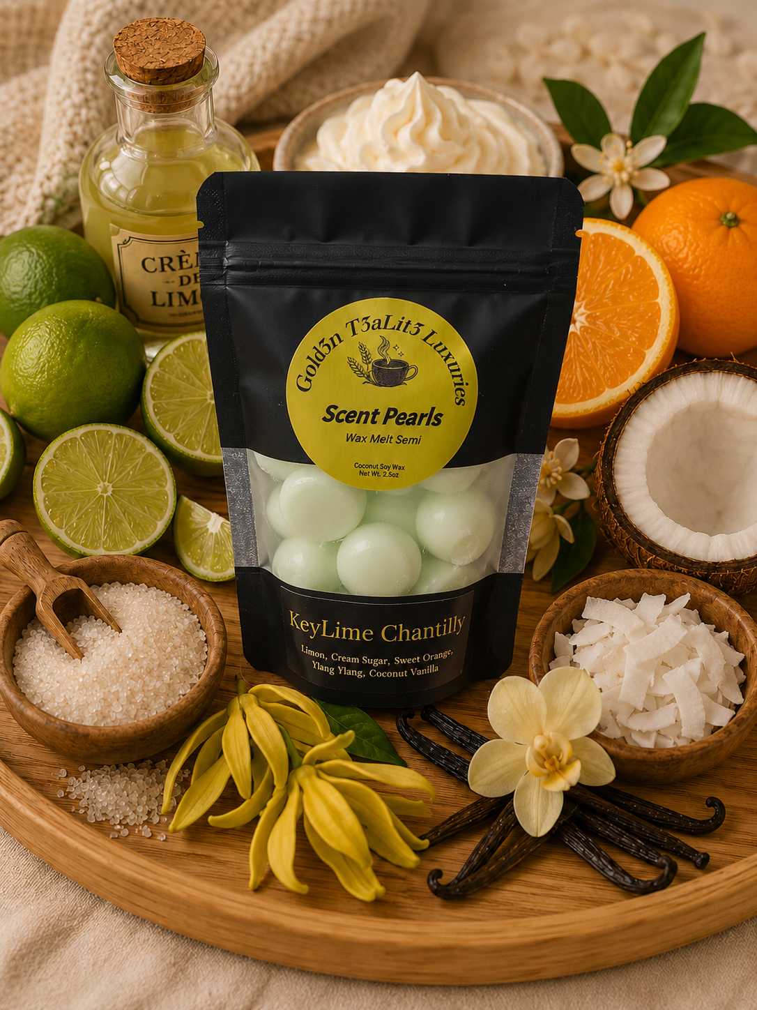 KEY LIME CHANTILLY (Crème de Limon) Luxury Scent Pearls | Wax Melts