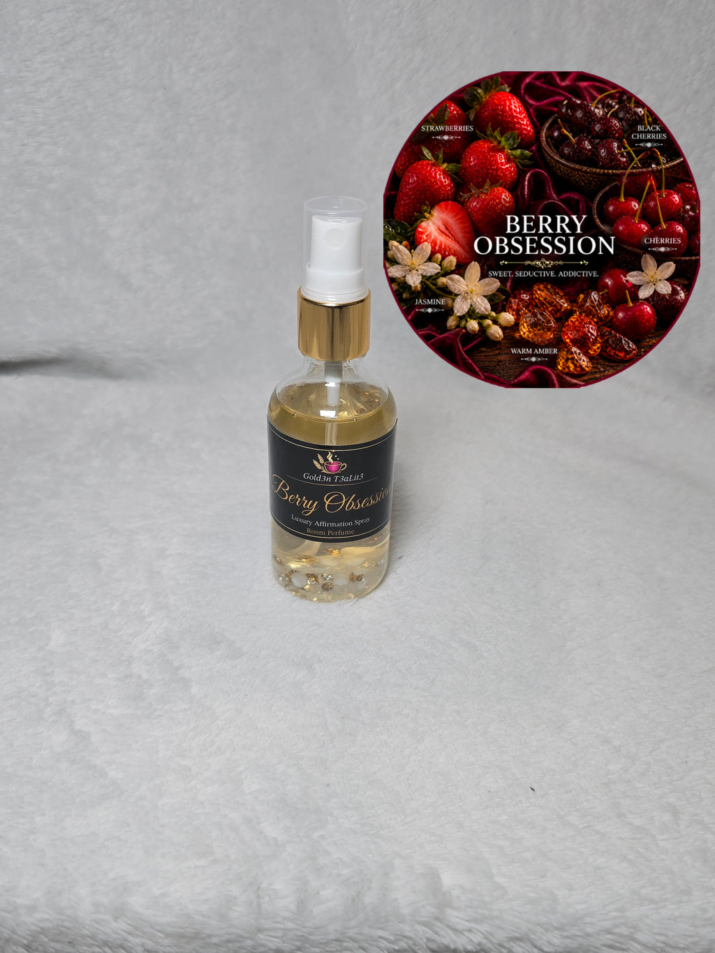 BERRY OBSESSION Complete All-In Spray | (Body / Home / Travel ) Crystal-infused 4oz