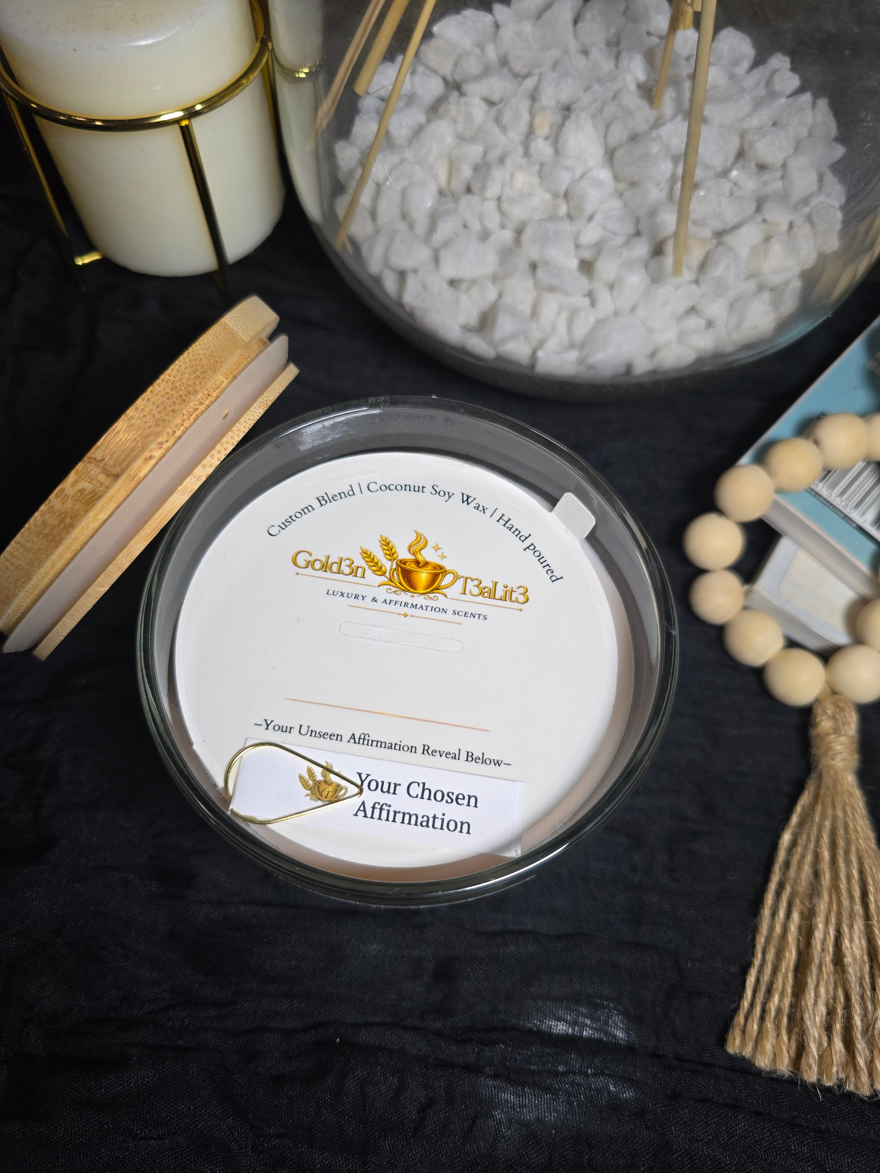 GOLDEN DAWN Luxury Affirmation Candle | 12oz Coconut Soy Wax