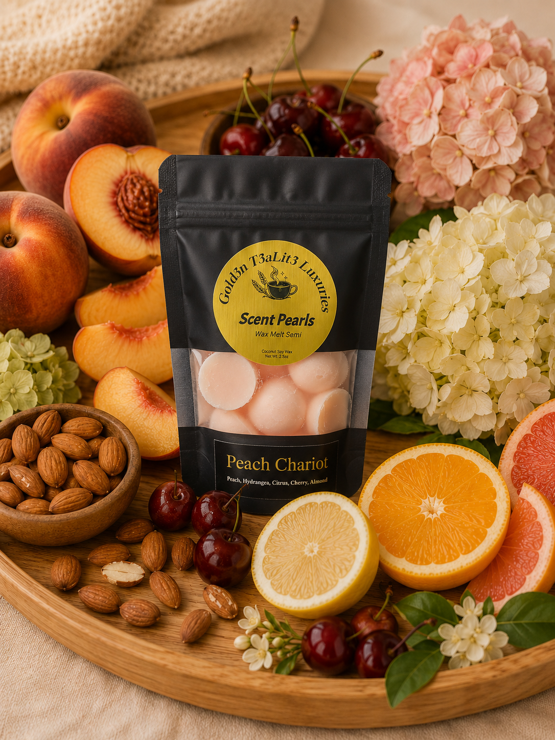 PEACH CHARIOT  Luxury Scent Pearls | Premium Coconut Soy Wax Melts