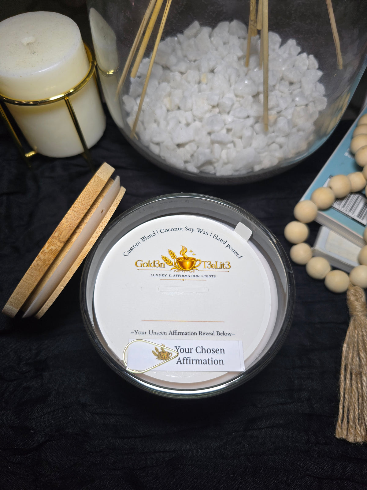 VELOUR BLUSH Luxury Affirmation Candle | 12oz Coconut Soy Wax