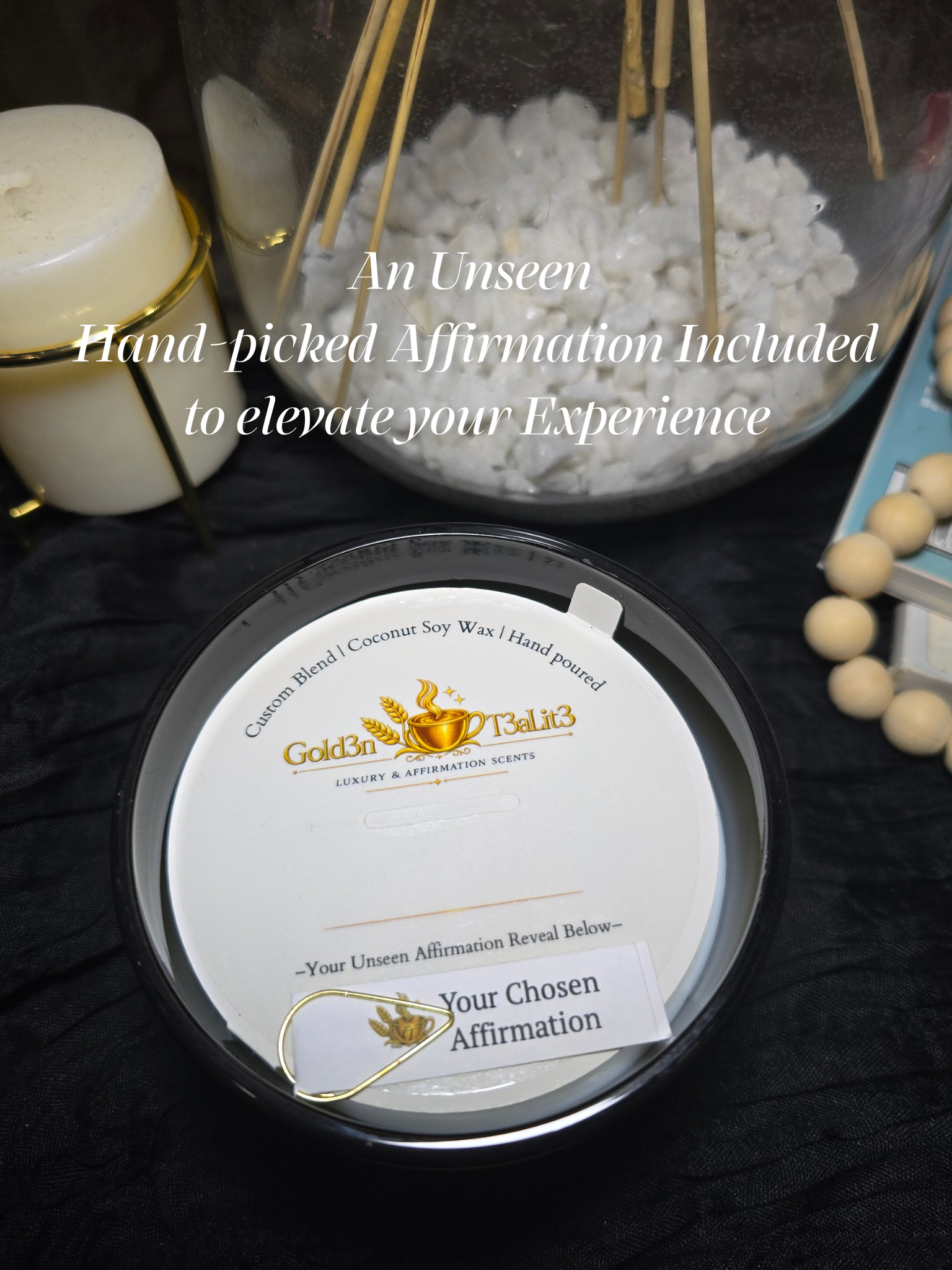 MOONLIT OASIS (Spa) Luxury Affirmation Candle | 12oz Coconut Soy Wax