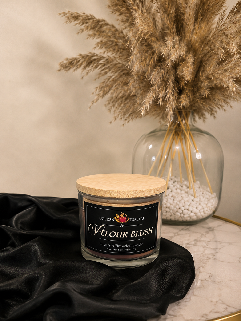 VELOUR BLUSH Luxury Affirmation Candle | 12oz Coconut Soy Wax