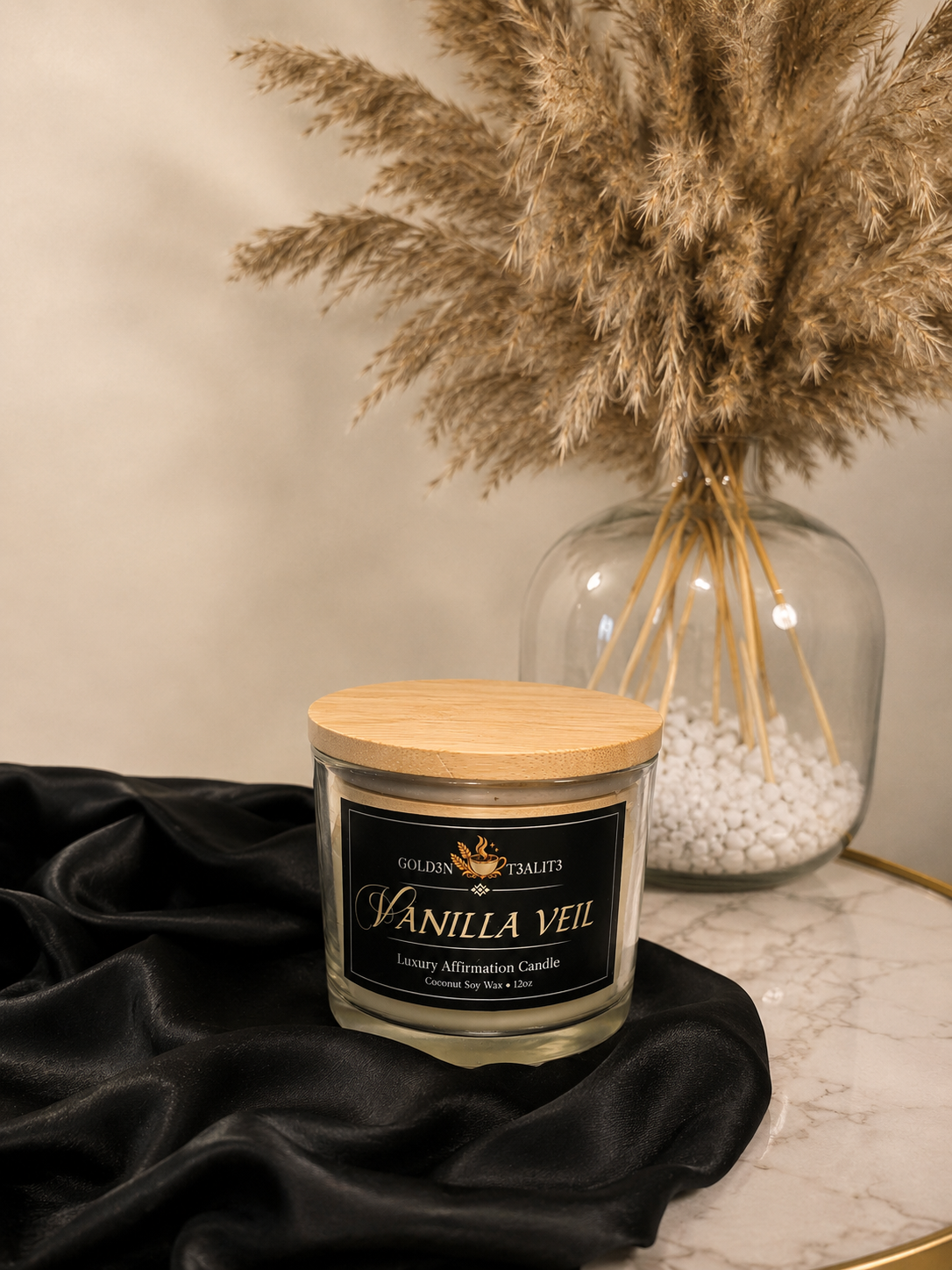 VANILLA VEIL Luxury Affirmation Candle | 12oz Coconut Soy Wax