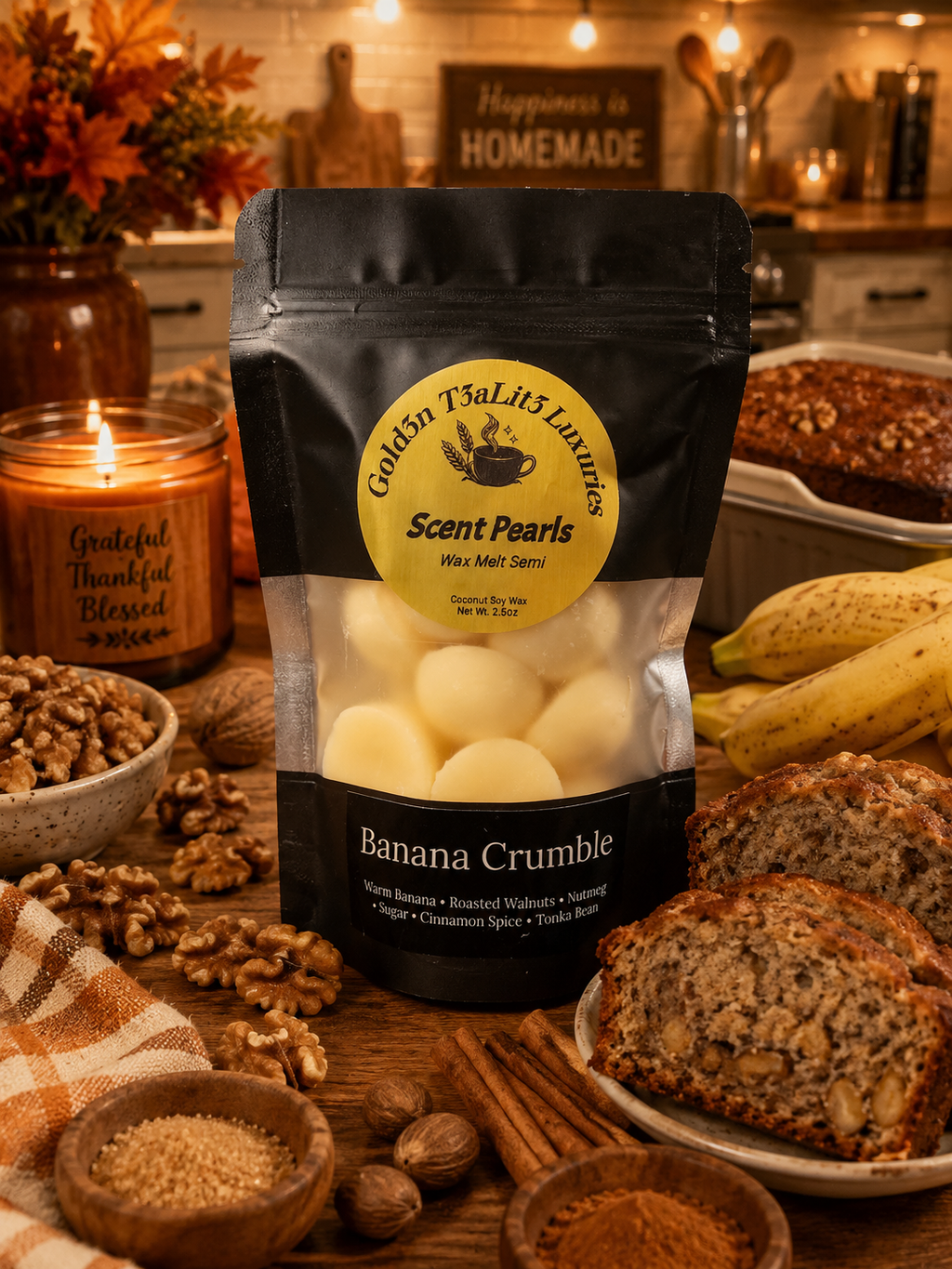 BANANA CRUMBLE *Autumn Reserve Edition* Luxury Scent Wax Pearls | Premium Coconut Soy